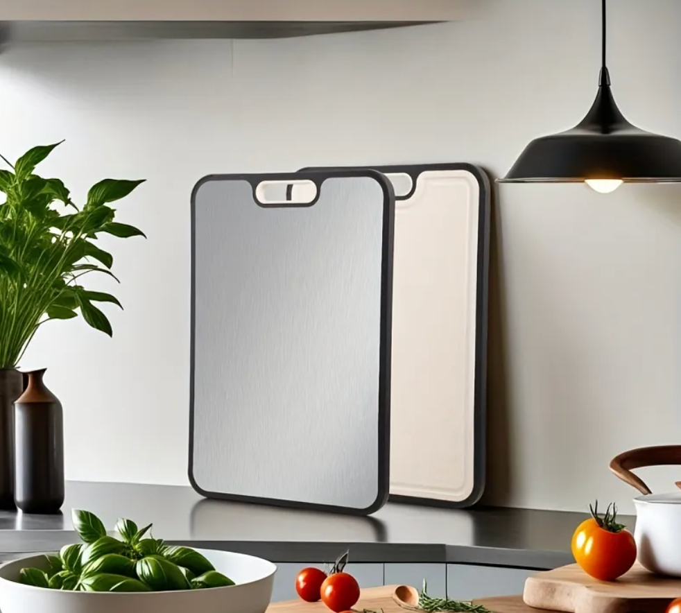 2-in-1 Stainless Steel Non-Toxic Cutting Board