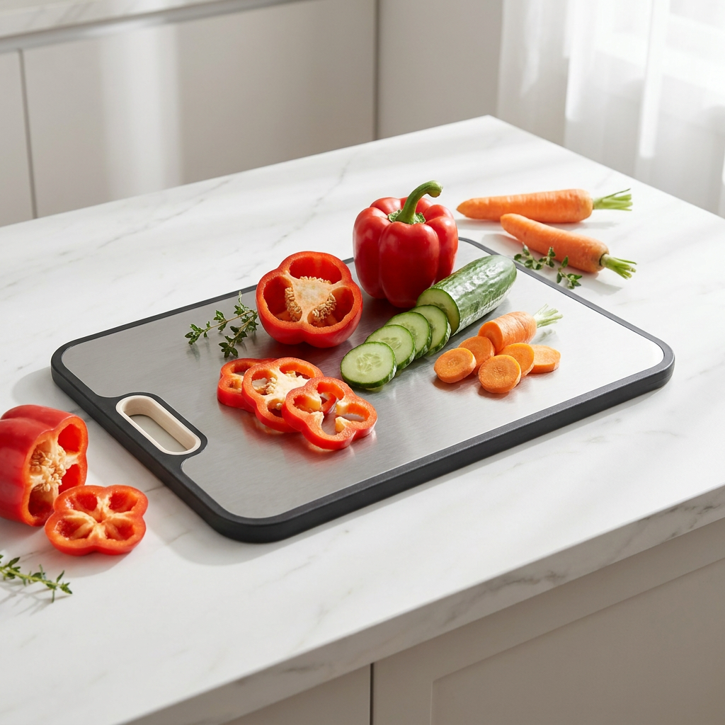 2-in-1 Stainless Steel Non-Toxic Cutting Board