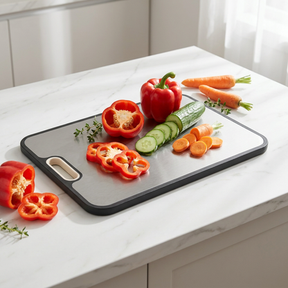 2-in-1 Stainless Steel Non-Toxic Cutting Board