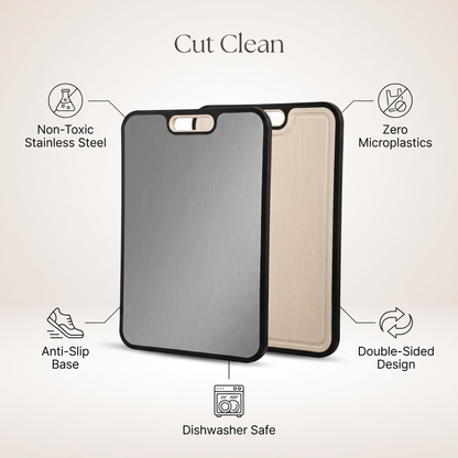 2-in-1 Stainless Steel Non-Toxic Cutting Board